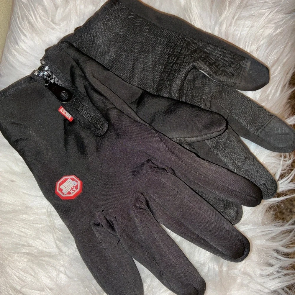 Hkxy Windstopper Gloves Winter Gloves‎ For Men Women, Touch Black Gloves